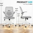 thumbnail image 3 of BestOffice Home Office Chair, Lumbar Support Breathable Ergonomic, Flip Up Armrests for Conference Room, Grey, 3 of 7