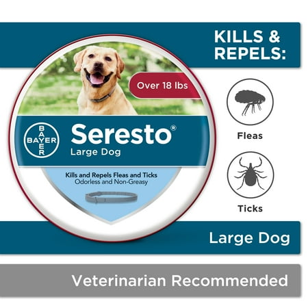 Seresto Flea and Tick Prevention Collar for Large Dogs, 8 Month Flea and Tick (Best Flea & Tick Collar For Dogs)