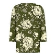 thumbnail image 4 of CYMMPU Blouses for Women Dressy Casual V Neck Spring Tunic Tops Flower Printed 3/4 Sleeve Loose Fit Summer Fashion Shirts Business Elegant Work Topss XL, 4 of 5