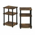 thumbnail image 3 of Furinno JUST 3-Tier Turn-N-Tube End Table in 2-Pack in Amber Pine/Black, 3 of 6