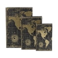 thumbnail image 5 of A&B Home Set of 3 Vintage Style Black and Gold World Map Faux Book Boxes, 5 of 7