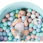 TRENDBOX 100 Ball - 5 Macaron Colors Pit Balls Non-Toxic Free BPA Soft Plastic Balls for Ball Pit Play Tent Baby Playhouse Pool Birthday Party Decoration
