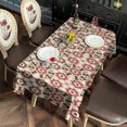 thumbnail image 5 of Brown Geometric Flower Diamond Pattern Rectangle Tablecloth 60"x120",Waterproof Polyester Rectangle Table Cloth, Wipeable Spillproof Polyester Tablecloth for Dining, Camping, Indoor and Outdoor, 5 of 6