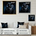 thumbnail image 4 of Designart "Panther Portrait in Blue and Black I" Animals Framed Wall Art - Traditional Black Panther Living Room Framed Canvas Art, 4 of 6