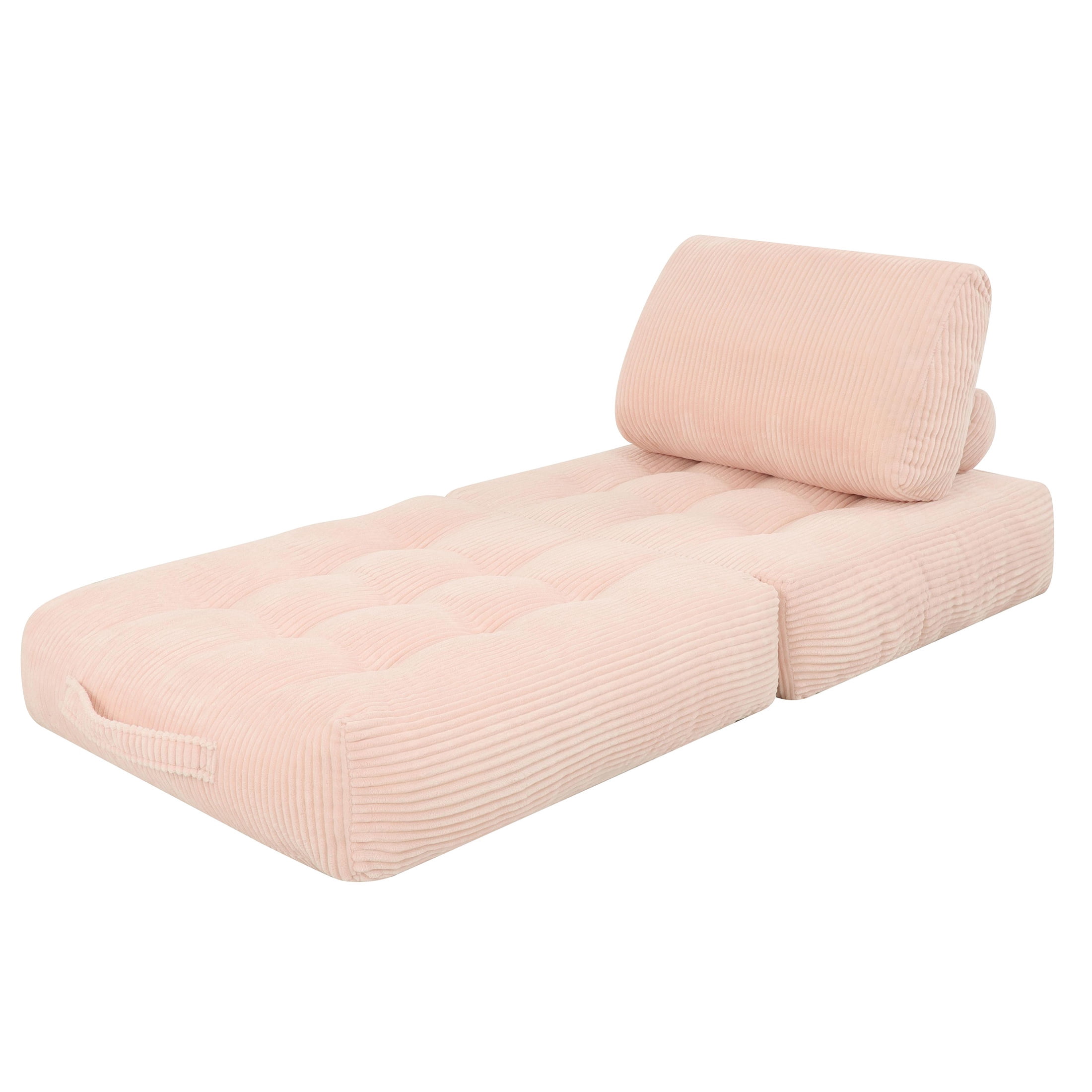 PAPROOS Bean Bag Chair for Adults, Corduroy Bean Bag Lounger, Convertible Floor Sofa Bed, Comfy Lounge Chair with Back Support for Bedroom, Dorm, Game Room and Living Room, Pink