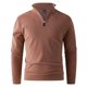 thumbnail image 2 of pstuiky camisa de manga larga para hombre, Suéter de punto cálido de color sólido de moda informal para hombre, manga larga, top redondo Tops de hombre s, 2 of 6