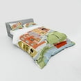 thumbnail image 3 of Ambesonne Cartoon Bedding Set 3 Pcs, Quaint Village Street, Twin XL, Green Teal, 3 of 3