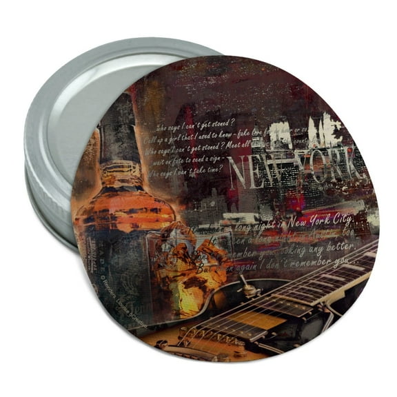 New York Whiskey Guitar Round Rubber Non-Slip Jar Gripper Lid Opener