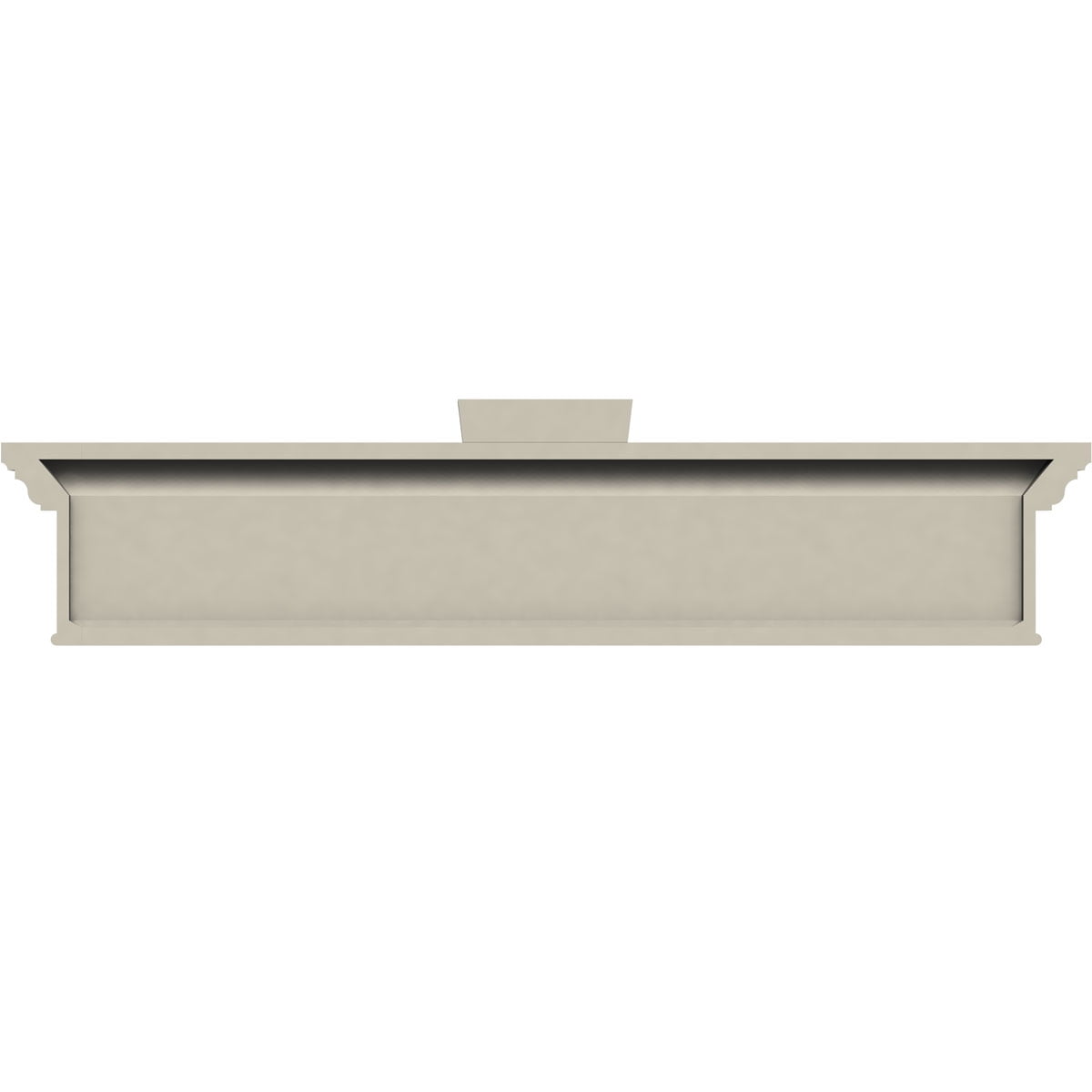 Ekena Millwork 122" Bottom Width x 126" Top Width x 7 1/4"H x 1"P, Craftsman Crosshead with Bottom Trim w/ Flat Keystone