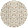 thumbnail image 2 of HomeRoots 595765 8 ft. Salmon & Beige Round Geometric Washable Indoor & Outdoor Area Rug, 2 of 5