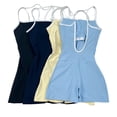 thumbnail image 5 of Women One Piece Workout Sets High Waisted Tummy Control Yoga Gym Outfits Halter Tank Tops Built-in Bra Square Neck Sleeveless(Light Yellow,XL), 5 of 8
