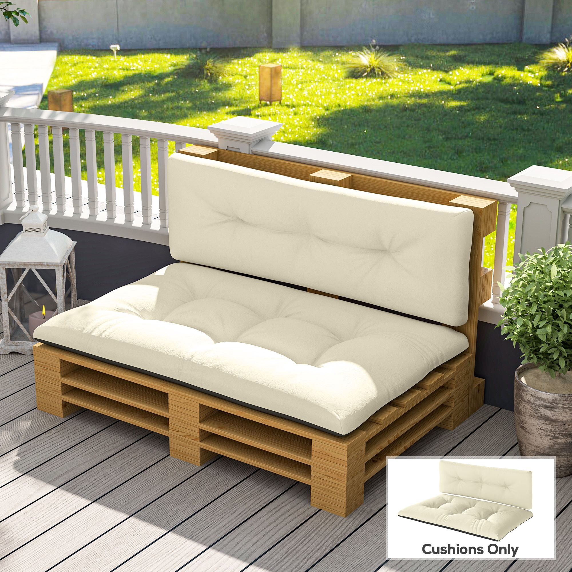 Alvantor 47"Patio Cushions 2 Seater Pallet Cushions 3.9" Bench Cushion for Garden, Patio,Cream White