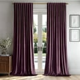 thumbnail image 2 of Dark Purple Velvet Curtains 84 inches 2 Panels - Luxury Room Darkening Window Drapes for Bedroom Living Room Thermal Insulated Super Soft Blackout, Back Tab Rod Pocket Pinch Pleated, W52 x L84, 2 of 13