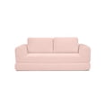thumbnail image 4 of 2-In-1 Folding Convertible Sofa Bed, Modern Corduroy Sleeper Couch with 2*Pillows, Futon Modular Upholstered Boneless Sofa with Pull-Out Bed, Folding Floor Modular Couch for Living Room (Pink), 4 of 11