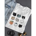 thumbnail image 3 of Cute Funny Cat Faces Shaped T-Shirt Women -Image by Shutterstock, Female Large, 3 of 4