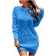 thumbnail image 1 of ICHUANYI Liquidación Mujer Casual Cuello en V Colorido Linterna Manga Cintura Wrap Nalgas Vestido ICHUANYI WER202308174724, 1 of 6