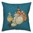 thumbnail image 2 of Creative Products Blue Vintage Halloween Family 18x18 Spun Poly Pillow, 2 of 2