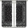 thumbnail image 3 of Bandana Curtains White Floral Paisley Black Bandana Pattern Abstract Blackout Rod Pocket Curtains for Bedroom Living Room Kitchen Decor Thermal Insulated Window Drapes 42"W x 108"L (Pack of 2), 3 of 6