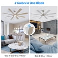 thumbnail image 5 of 62 inch Outdoor Ceiling Fans with Lights and Remote, High CFM 8 Blades Smart Ceiling Fan for Indoor Exterior Patios Porch Bedroom Farmhouse,  Noiseless DC Motor Fan, 5 of 7