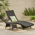 thumbnail image 2 of GDF Studio Raleigh Outdoor Wicker Chaise Lounge and Table Set, Brown, 2 of 11