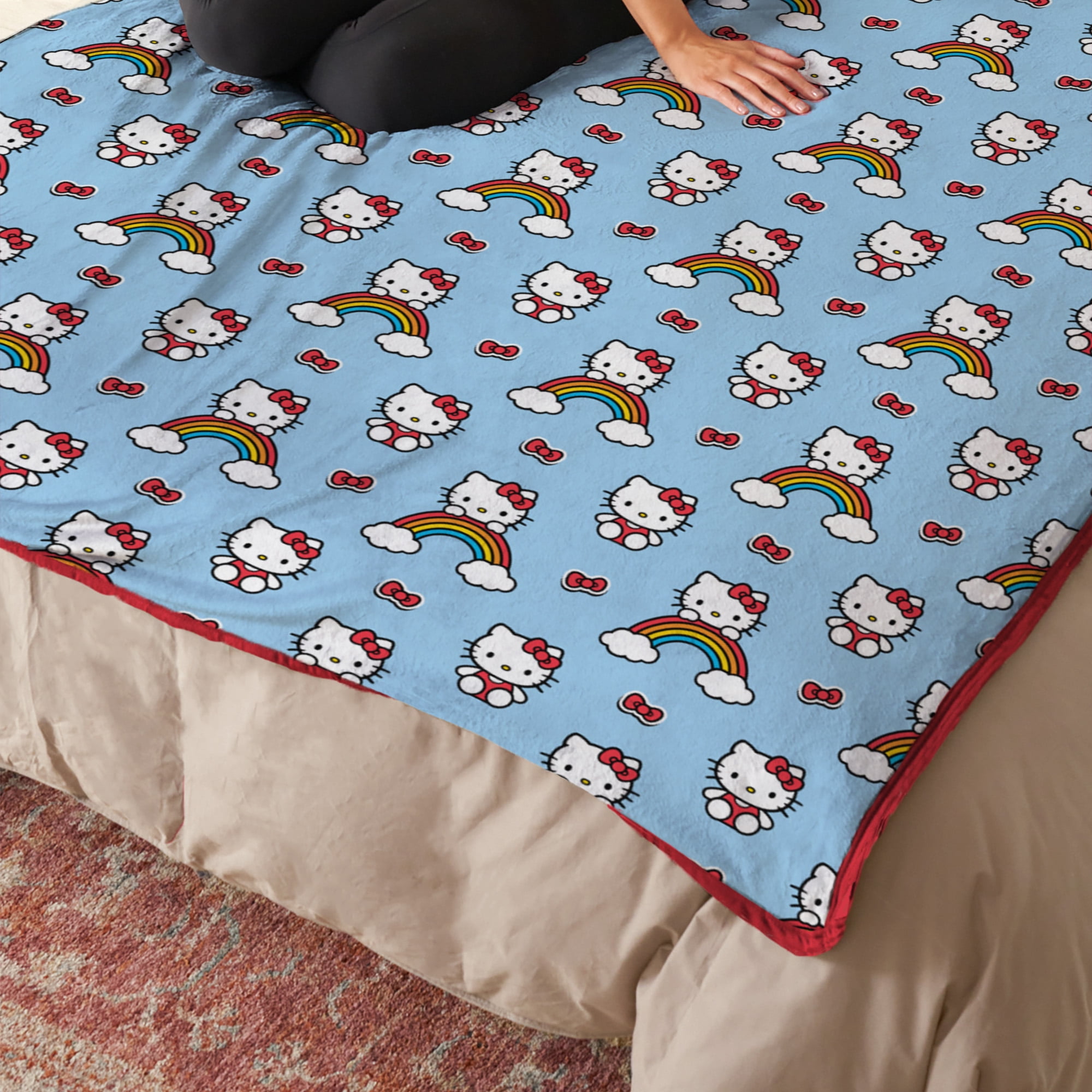 Hello Kitty Clouds and Bows Cloud Throw Blanket 90x90 inches