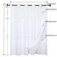 thumbnail image 2 of Goodbath No Hooks  Shower Curtains  With Snap in Liner Waffle Waves  Pattern for Bathroom Hotel, 72" x 74", Double Layer,Mesh Top Window,Washable, 1 Count, White, 2 of 6