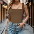 thumbnail image 2 of Tops plus Size Crop Tops Women Square Neck Sleeveless Double Layer Tight Tank Top For Women, 2 of 5