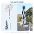 thumbnail image 5 of 7 x 7 ft Outdoor Patio Umbrella with Tilt, Vent, Table Umbrella Parasol with Fringed Ruffles and Flounce, Blue Strip, 5 of 9