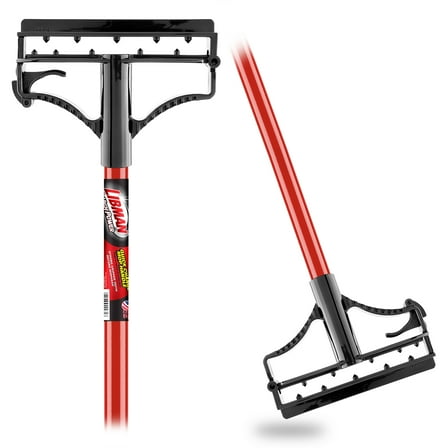 Libman Red Powder Coated Steel Black Solid Polypropylene Resin Frame Mop Handle