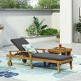 thumbnail image 2 of GDF Studio Lucknow Outdoor Acacia Wood Adjustable Chaise Lounge with Cushion, Teak and Dark Gray, 2 of 8
