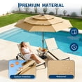 thumbnail image 4 of 10ft 3-Tier Patio Umbrella with 24 Solar LED Lights,Easy Crank and Push Button Tilt, 8 Sturdy Ribs,Waterproof UV Protection for Pool, Deck, Yard, Garden, 4 of 8