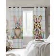 thumbnail image 4 of Easter Gnomes Blackout Curtains for Bedroom Living Room Darkening Curtains 63 Inches Long Eggs Rabbit Spring Daisy Floral Colorful Stripes Window Curtain 2 Panels Set Window Treatment Drapes 52"x63", 4 of 9