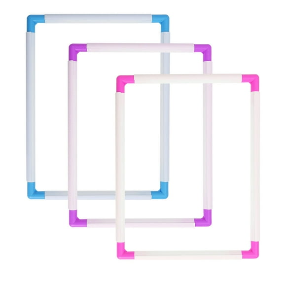GOOHOCHY Embroidery Fixed Frame Square Cross Stitch Frame Plastic 1Set Blue