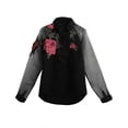 thumbnail image 2 of Blusa de mujer vintage, camisa de manga larga Eccomum Negro L, 2 of 7