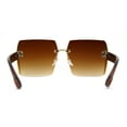 thumbnail image 4 of Womens Glitter Luxe Rimless Chic Butterfly Designer Sunglasses All Brown, 4 of 4