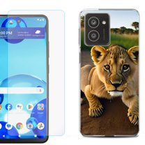 For HMD Vibe Shockproof Phone Case Cover with Tempered Glass Screen Protector, by OneToughShield - Lion Cub