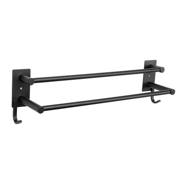 Inteprter Toallero fácil de instalar: duradero y conveniente para el baño Toallero de acero inoxidable de alta calidad Toallero Juegos de accesorios de baño Negro 550 mm