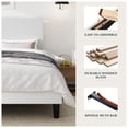 thumbnail image 6 of Amolife Queen Size Platform Bed Frame with Corduroy Fabric Upholstered Adjustable Height Headboard, Off-White, 6 of 7
