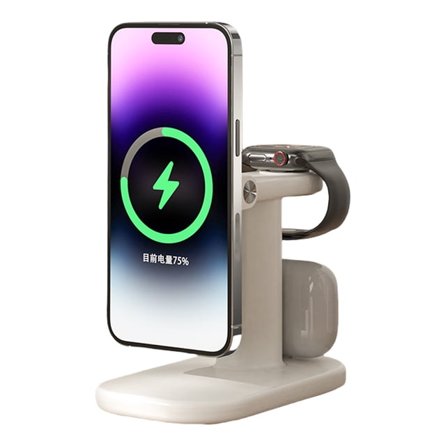 3 In 1 Magnetic Charger Stand Super Fast Wireless Charging Station For IPhone 16/15/14/13/12 Pro Watch Series Airpods