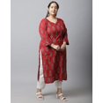thumbnail image 4 of Rajnandini Women's Pure Cambric Cotton Jaipuri Printed Plus Size Kurti (JOPLJPR43X-6XL_Maroon_6XL), 4 of 5