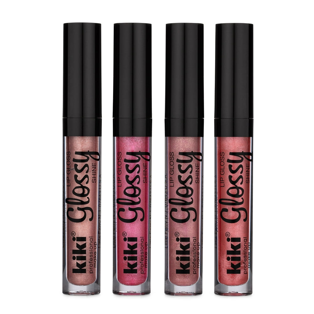 kiki LIP GLOSS SET OF 4 MUST HAVE SHIMMERING COLORS MADE IN U.S.A