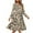 01-Khaki, variant on Women Long Sleeve Dresses Fashion Printed Crewneck Flowy Dress A-Line Empire Waist Casual Vacation Dresses with Pocket Blue S