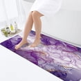 thumbnail image 3 of Purple Gold Marble Texture Bath Mats for Bathroom, Abstract Modern Durable Soft Flannel 3D Print Rug Kitchen Bedroom Indoor 17X48IN, 3 of 5