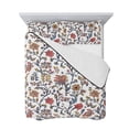 thumbnail image 7 of Boho Leaf Queen Size Down Alternative Comforter, Lightweight Comforter Quilt Bedding Set with Pillow Shams Orange Red Spring Farmhouse Pastoral Tribal All Seasons Bed Comforter Duvet Insert 90"x96", 7 of 7
