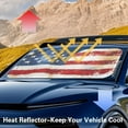 thumbnail image 4 of KUIFORTI Front Car Windshield Cover Foldable Sun Shield for Car Windshield American Flag Automotive Interior Sun Protection Guaranteed UV Protection, 4 of 6