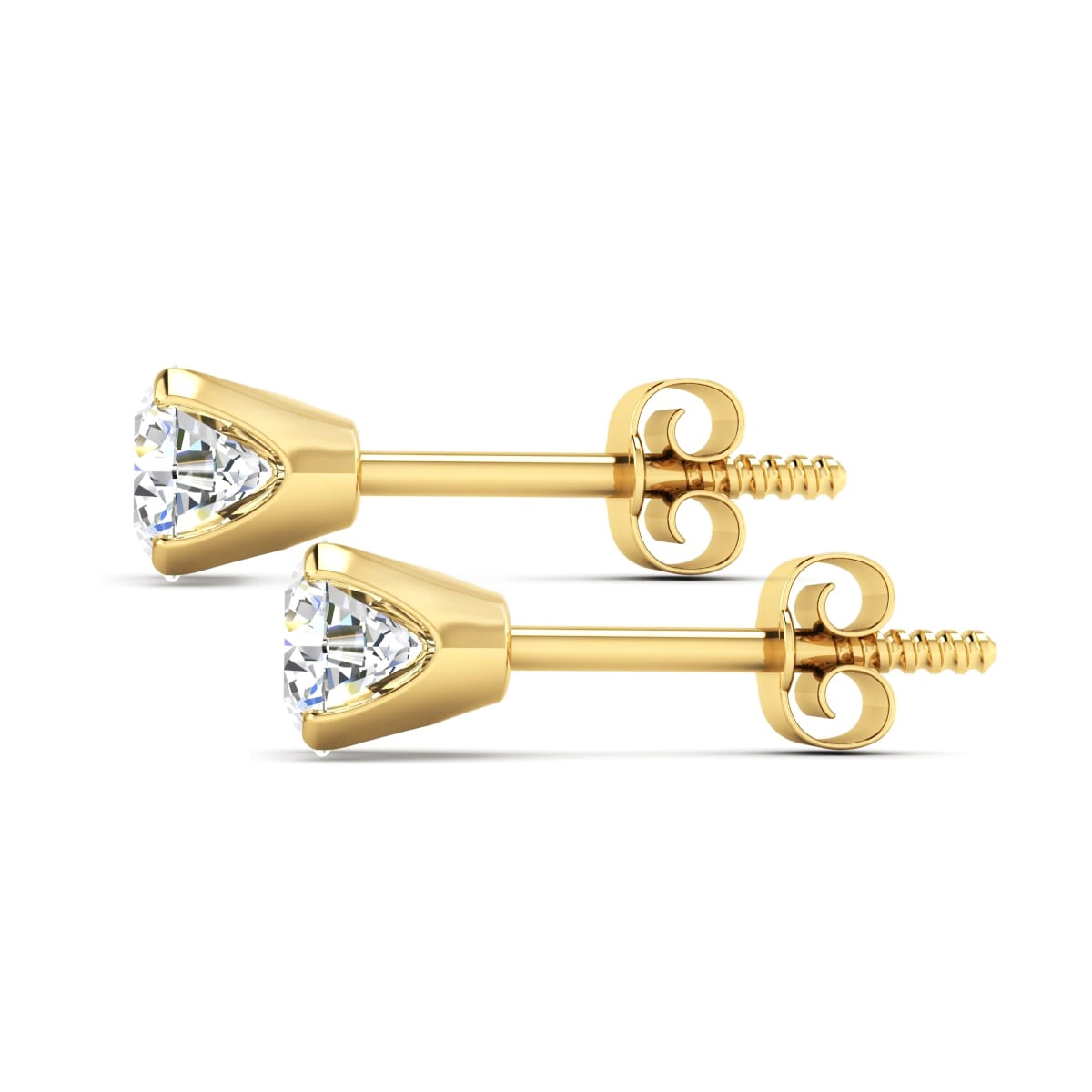 SuperJeweler Nearly 1/2 Carat Diamond Stud Earrings in 14 Karat Yellow Gold For Women