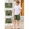 thumbnail image 6 of Arshiner Boys Linen Shorts with Elastic Waist Breathable Summer Beach Shorts for Kids, 6 of 6