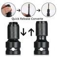 thumbnail image 2 of 1pc 1/4" Hex Shank Drill Chuck Conversion Kit Converter Impact Driver 1/2" Square Quick Change Adapter Converts Air Power Wrench, 2 of 5