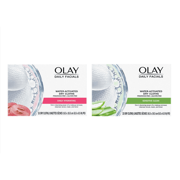 Olay Daily Facials Sensitive & Hydrating Cleansing Cloths Bundle ( 33ct each )