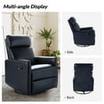 thumbnail image 6 of Home Theater Leather 360 Swivel Recliner Rocking Nursey Chair Single Sofa Armchair Manual Reclining Push Back Lounge Living Room NAVY, 6 of 7
